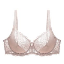 Biustonosz koronkowy push-up z efektem dekoltu Edda. Niebieskie biustonosze Intica, bez wzorów, z koronki. Za 79.00 zł.