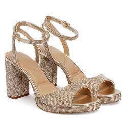 Sandały Aldo. Żółte kozaki Aldo, bez wzorów, bez obcasa, na słupku, bez zapięcia. Za 509.99 zł.