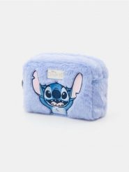 Kosmetyczka z imitacji futra na zamek Stitch - błękitny. Niebieskie kufry i kosmetyczki Sinsay, bez wzorów, bez dodatków. Za 25.99 zł.