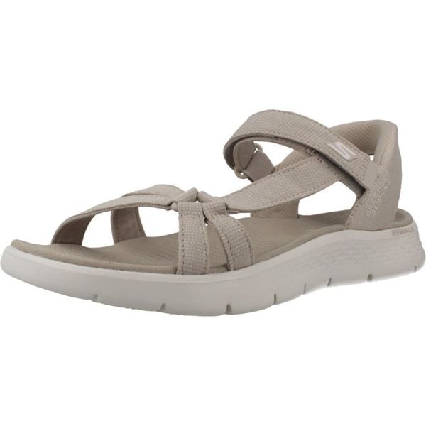 Sandały SKECHERS SLIP-INS GO WALK FLEX Brązowy. Brązowe sandały Skechers, bez wzorów, z materiału, bez obcasa, bez zapięcia. Za 279.99 zł.