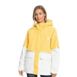 Kurtka snowboardowa damska ROXY Ritual. Żółte kurtki narciarskie Roxy, xs, bez wzorów, bez kaptura, narciarskie. Za 739.99 zł.