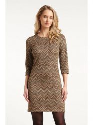Smashed Lemon Sukienka w kolorze beżowym rozmiar: XS. Brązowe sukienki Smashed Lemon, na co dzień, xs, bez wzorów, bez kołnierzyka, bez ramiączek, midi, proste. Za 143.99 zł.