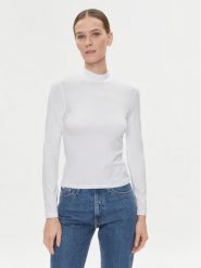 Calvin Klein Golf K20K206067 Biały Slim Fit. Białe golfy Calvin Klein, xs, bez wzorów, z bawełny, bez ramiączek. Za 219.99 zł.