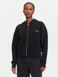 KARL LAGERFELD Bluza A3W20067 Czarny Regular Fit. Czarne bluzy KARL LAGERFELD, xs, bez wzorów, z bawełny, bez kaptura. Za 1,099.00 zł.