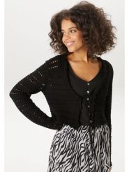 Aniston Kardigan w kolorze czarnym rozmiar: 46. Czarne kardigany Aniston, bez wzorów, z bawełny. Za 104.99 zł.