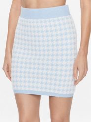 Guess Spódnica mini W4RD65 Z3DA0 Niebieski Regular Fit. Niebieskie spódnice Guess, xxl, z aplikacjami, z syntetyku, mini. Za 109.99 zł.