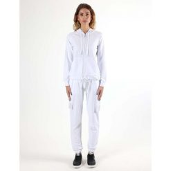 Bluza miękka z bawełna z kaptur na co dzień. Białe bluzy LEONE 1947 APPAREL, bez wzorów, z bawełny, bez kaptura. W wyprzedaży za 224.31 zł.