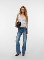 Vero Moda Top dzianinowy w kolorze białym rozmiar: L. Białe topy Vero Moda, l, bez wzorów, z dzianiny, bez kołnierzyka, bez ramiączek. Za 89.47 zł.
