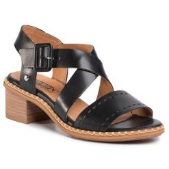 Sandały Pikolinos. Czarne sandały Pikolinos, bez wzorów, bez obcasa, na słupku, bez zapięcia. Za 519.99 zł.