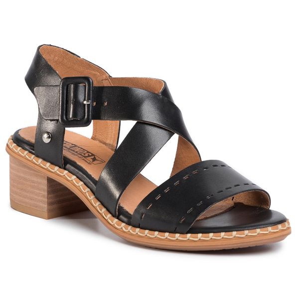 Sandały Pikolinos. Czarne sandały Pikolinos, bez wzorów, bez obcasa, na słupku, bez zapięcia. Za 519.99 zł.