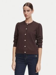 Morgan Kardigan 262-MKNOT Brązowy ciemny Regular Fit. Brązowe kardigany Morgan, m, bez wzorów, z syntetyku. Za 239.99 zł.