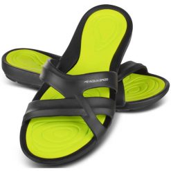 Klapki basenowe damskie PANAMA. Zielone klapki Aqua-Speed, bez wzorów, bez obcasa. Za 63.90 zł.