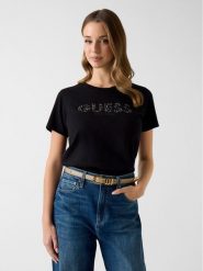 Guess T-Shirt 182375 Czarny Classic Fit. Czarne t-shirty Guess, s, z aplikacjami, bez kołnierzyka, bez ramiączek. Za 154.99 zł.