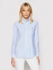 Polo Ralph Lauren Koszula Oxford 211664416 Błękitny Slim Fit. Niebieskie koszule Polo Ralph Lauren, s, bez wzorów, z bawełny, bez kołnierzyka, bez ramiączek. Za 549.99 zł.