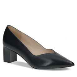 Półbuty Caprice. Niebieskie czółenka Caprice, bez wzorów, bez obcasa, na obcasie, bez zapięcia. Za 269.99 zł.