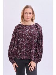 Marks & Spencer Bluzka w kolorze czarnym ze wzorem rozmiar: 40. Czarne bluzki Marks & Spencer, bez wzorów, z wiskozy, bez kołnierzyka, bez ramiączek. Za 48.39 zł.