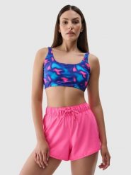 4F Spodenki plażowe damskie - fuksja XL. Czerwone szorty 4f, bez wzorów, z elastanu, wakacyjne. W wyprzedaży za 39.99 zł.