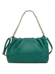 ORE10 Skórzana torebka "Moc" w kolorze zielonym - 32 x 24 x 11 cm rozmiar: onesize. Zielone torby na ramię ORE10, bez wzorów, z materiału, na ramię, bez dodatków. Za 304.99 zł.