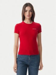 Tommy Jeans T-Shirt Ess Logo DW0DW23479 Czerwony ciemny Slim Fit. Czerwone t-shirty Tommy Jeans, s, bez wzorów, z bawełny, bez kołnierzyka, bez ramiączek. Za 129.99 zł.