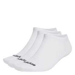 Cienkie skarpetki przed kostkę Linear – 3 pary. Białe skarpety Adidas, bez wzorów, z bawełny. Za 34.95 zł.