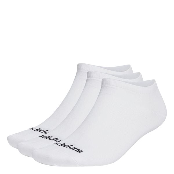 Cienkie skarpetki przed kostkę Linear – 3 pary. Białe skarpety Adidas, bez wzorów, z bawełny. Za 39.95 zł.
