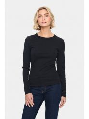 SAINT TROPEZ Koszulka "Aster" w kolorze czarnym rozmiar: XL. Czarne bluzki Saint Tropez, xl, bez wzorów, z bawełny, bez kołnierzyka, bez ramiączek. Za 88.43 zł.