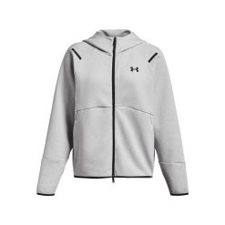 Damska bluza z kapturem zapinana na zamek Under Armour Unstoppable Fleece. Szare bluzy Under Armour, l, bez wzorów, z materiału, z kapturem. Za 506.40 zł.