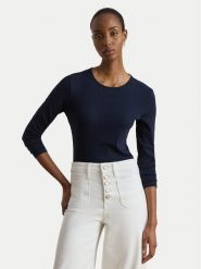 LAUREN RALPH LAUREN Bluzka 200680399020 Granatowy Slim Fit. Niebieskie bluzki Lauren Ralph Lauren, xl, bez wzorów, z bawełny, bez kołnierzyka, bez ramiączek. Za 356.99 zł.