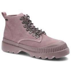 Fioletowe Botki Big Star Damskie Wygodne Buty. Fioletowe botki Big Star, bez wzorów, z zamszu, bez obcasa, bez zapięcia. Za 249.00 zł.