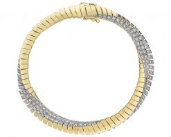 Bransoletka z żółtego złota z brylantami - 18 cm - 1,43 ct - próba 585. Żółte bransoletki Apart, z brylantem, złote. Za 39,990.00 zł.
