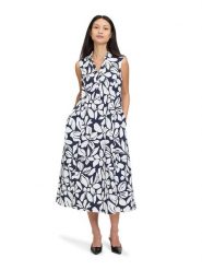 Vera Mont Sukienka w kolorze granatowo-białym rozmiar: 46. Białe sukienki Vera Mont, bez wzorów, bez kołnierzyka, bez ramiączek, midi. Za 217.99 zł.