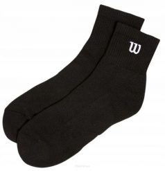 Skarpety tenisowe Wilson Quarter Sock 1P. Czarne skarpety Wilson, bez wzorów, z bawełny. Za 49.00 zł.