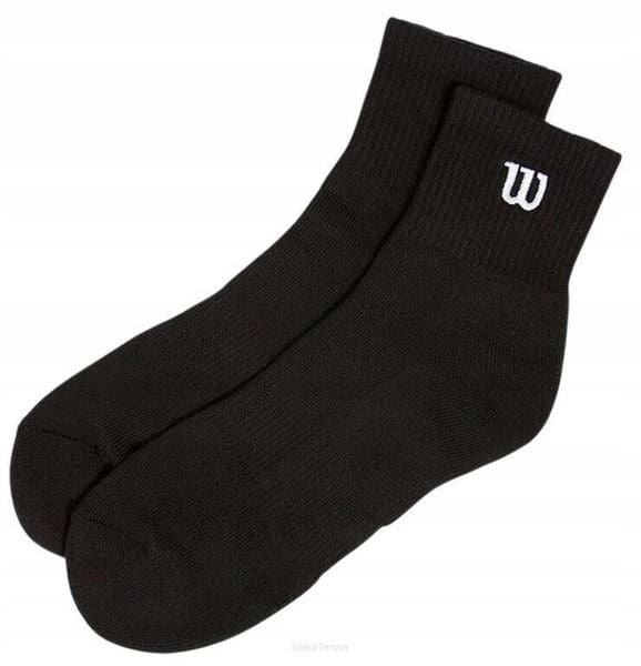 Skarpety tenisowe Wilson Quarter Sock 1P. Czarne skarpety Wilson, bez wzorów, z bawełny. Za 49.00 zł.