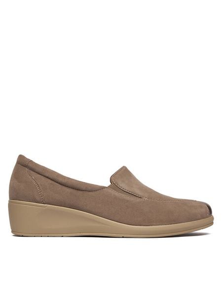 Caprice Półbuty 9-24350-45 Brązowy. Brązowe czółenka Caprice, bez wzorów, z nubiku, bez obcasa, na koturnie, bez zapięcia. Za 194.99 zł.