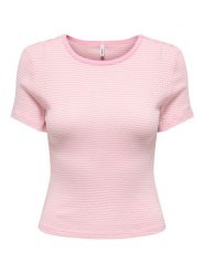 ONLY Koszulka w kolorze jasnoróżowym rozmiar: XL. Różowe bluzki Only, xl, bez wzorów, z bawełny, bez kołnierzyka, bez ramiączek. Za 60.99 zł.