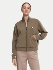 Guess Bluza V6YQ17 K4313 Khaki Regular Fit. Brązowe bluzy Guess, s, z aplikacjami, z syntetyku, bez kaptura. Za 394.99 zł.