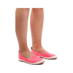 Różowe Zamszowe Balerinki Espadryle 889-103 Różowy. Czerwone espadryle ButyModne, bez wzorów, z zamszu, bez obcasa, bez zapięcia. Za 74.49 zł.
