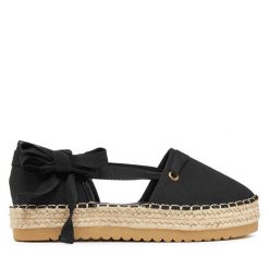 Espadryle DeeZee. Czarne espadryle DeeZee, bez wzorów, bez obcasa, bez zapięcia. Za 119.99 zł.