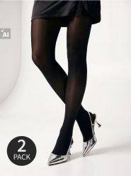 Rajstopy 50 DEN 2 pack - czarny. Czarne rajstopy i pończochy Sinsay, l, bez wzorów. Za 25.99 zł.
