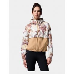 Wiatrówka damska Columbia Spire Valley Printed. Brązowe kurtki sportowe Columbia, s, bez wzorów, z softshellu, bez kaptura, trekkingowe. Za 214.99 zł.