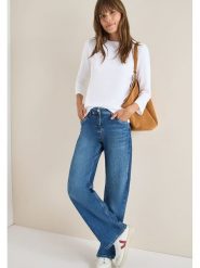 Cecil Koszulka w kolorze białym rozmiar: XL. Białe bluzki Cecil, xl, bez wzorów, z bawełny, bez kołnierzyka, bez ramiączek. Za 74.11 zł.