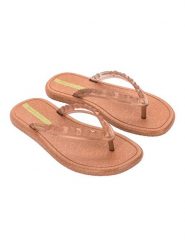 Ipanema Japonki w kolorze beżowym rozmiar: 40. Brązowe klapki Ipanema, bez wzorów, z tworzywa sztucznego, z otwartym noskiem, bez obcasa. Za 96.83 zł.