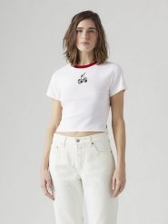 Levi's Koszulka w kolorze białym rozmiar: L. Białe bluzki Levi's®, l, bez wzorów, z bawełny, bez kołnierzyka, bez ramiączek. Za 62.61 zł.