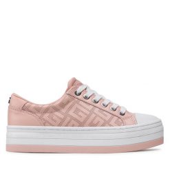 Trampki Guess. Czerwone trampki Guess, z aplikacjami, bez zapięcia. Za 269.99 zł.