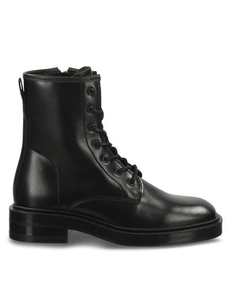 Gant Trzewiki 29541769 Czarny. Czarne botki GANT, bez wzorów, ze skóry, bez obcasa, na płaskiej podeszwie, bez zapięcia. Za 529.99 zł.