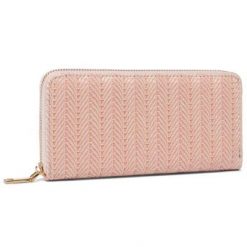 ACCCESSORIES 1W1-049-SS20 Różowy. Czerwone portfele ACCCESSORIES, bez wzorów, z materiału. Za 49.99 zł.