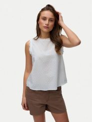 Vero Moda Top Trine 10342734 Biały Regular Fit. Białe topy Vero Moda, m, bez wzorów, z bawełny, bez kołnierzyka, bez ramiączek. Za 99.99 zł.