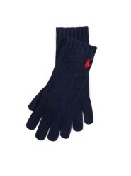 Polo Ralph Lauren Rękawiczki 455981440005 Granatowy. Niebieskie rękawiczki Polo Ralph Lauren, bez wzorów, z dzianiny. Za 449.99 zł.