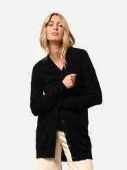 Just Cashmere Kaszmirowy kardigan "Chelsea" w kolorze czarnym rozmiar: L. Czarne kardigany Just Cashmere, l, bez wzorów, z kaszmiru. Za 281.76 zł.