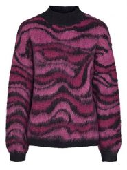 Pieces Sweter w kolorze różowo-czarnym rozmiar: XS. Czarne swetry Pieces, xs, bez wzorów, z wełny, bez ramiączek. Za 70.41 zł.
